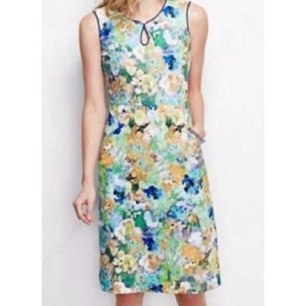 Lands End Floral Sheath Dress